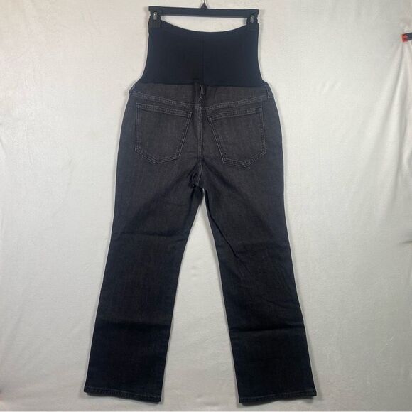 Gap Maternity New With Tags Full Panel Crop Flair Black Jeans Size 27R - Picture 2 of 12